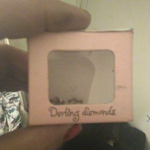 Set of darling earings angel ones sterling sliver and dimond